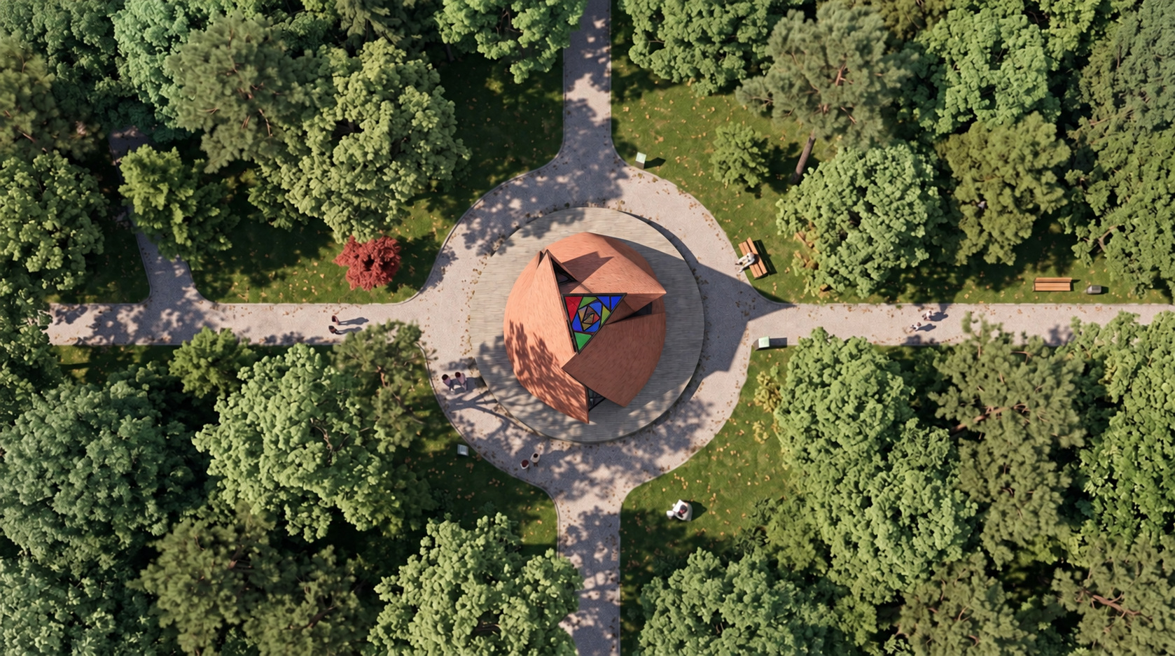 Vista cenital del proyecto Espacio Ecuménico.