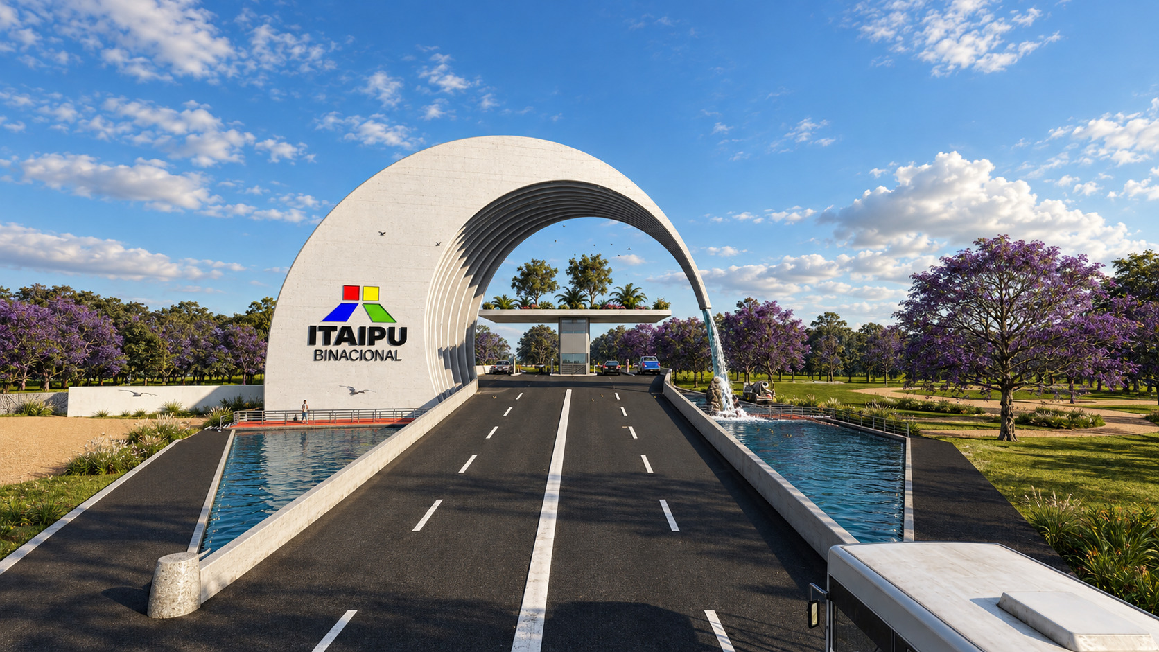 Aproximación al acceso · Día del Pórtico 1 para Itaipú Binacional.